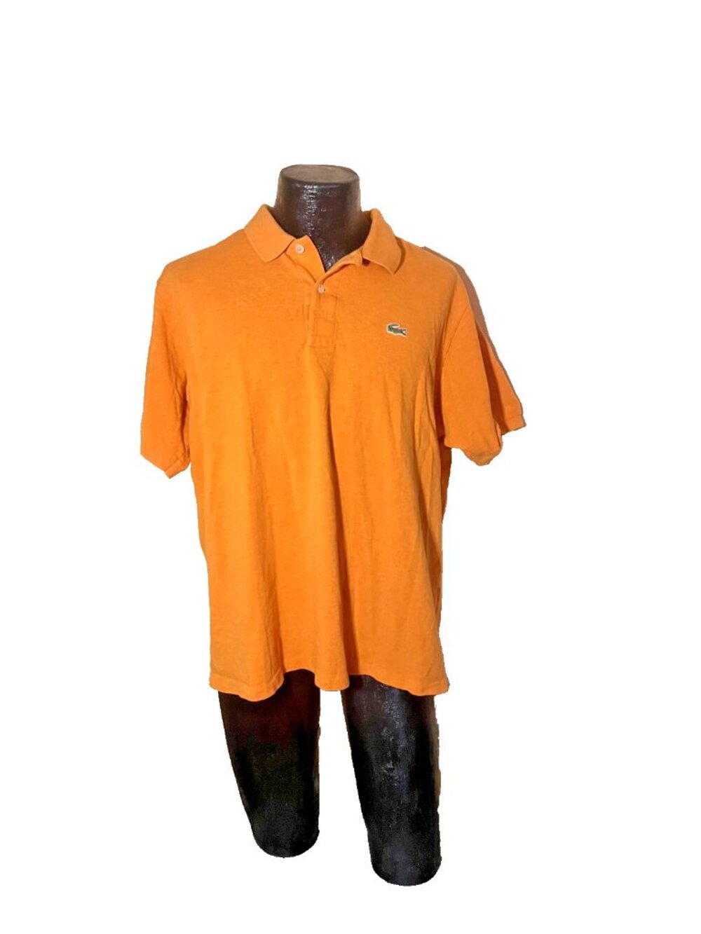 Lacoste Mens Polo Shirt Size 7 XXL Orange Classic Fit Crocodile Logo Short Sleev